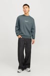 Jack & Jones Originals Jorvesterbro Bisiklet Yaka Relaxed Fit Erkek Sweat 12241694 KOYU GRİ