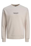 Jack & Jones Originals Jorvesterbro Bisiklet Yaka Relaxed Fit Erkek Sweat 12241694 AÇIK BEJ