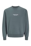 Jack & Jones Originals Jorvesterbro Bisiklet Yaka Relaxed Fit Erkek Sweat 12241694 KOYU GRİ