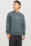 Jack & Jones Originals Jorvesterbro Bisiklet Yaka Relaxed Fit Erkek Sweat 12241694 KOYU GRİ