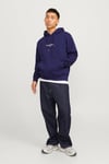 Jack & Jones Originals Jorvesterbro Pamuklu Kapüşonlu Relaxed Fit Erkek Sweat 12241687 LACİVERT