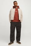 Jack & Jones Originals Jorvesterbro Pamuklu Kapüşonlu Relaxed Fit Erkek Sweat 12241687 KİREMİT