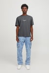 Jack & Jones Originals Jorvesterbro Pamuklu Bisiklet Yaka Relaxed Fit Erkek T Shirt 12240121 GRİ