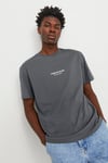 Jack & Jones Originals Jorvesterbro Pamuklu Bisiklet Yaka Relaxed Fit Erkek T Shirt 12240121 GRİ