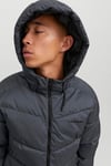 Jack & Jones Originals Jorvesterbro Suya Dayanıklı Kapüşonlu Erkek Mont 12238849 KOYU GRİ
