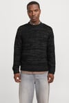 Jack & Jones Originals Jorwinter Relaxed Fit Bisiklet Yaka Kırçıllı Erkek Kazak 12277985 SİYAH