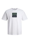 Jack & Jones Originals Logolu Pamuklu Regular Fit Bisiklet Yaka Erkek T Shirt 12290856 BEYAZ