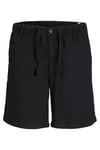 Jack & Jones Pants Studio Jpstjaıden Keten Karışımlı Relaxed Fit Normal Bel Erkek Short 12274968 SİYAH