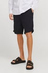 Jack & Jones Pants Studio Jpstjaıden Keten Karışımlı Relaxed Fit Normal Bel Erkek Short 12274968 SİYAH