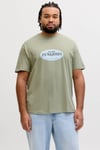 Jack & Jones Plus Büyük Beden % 100 Pamuk Regular Fit Logolu Erkek T Shirt 12298346 AÇIK YEŞİL