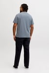 Jack & Jones Plus Büyük Beden % 100 Pamuk Regular Fit Logolu Erkek T Shirt 12298346 AÇIK MAVİ