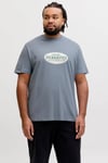 Jack & Jones Plus Büyük Beden % 100 Pamuk Regular Fit Logolu Erkek T Shirt 12298346 AÇIK MAVİ