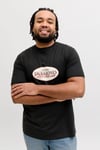 Jack & Jones Plus Büyük Beden % 100 Pamuk Regular Fit Logolu Erkek T Shirt 12298346 SİYAH