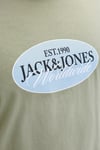 Jack & Jones Plus Büyük Beden % 100 Pamuk Regular Fit Logolu Erkek T Shirt 12298346 AÇIK YEŞİL