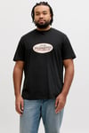 Jack & Jones Plus Büyük Beden % 100 Pamuk Regular Fit Logolu Erkek T Shirt 12298346 SİYAH