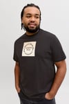 Jack & Jones Plus Büyük Beden Baskılı Regular Fit Bisiklet Yaka Erkek T Shirt 12298472 SİYAH