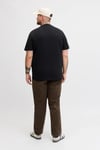 Jack & Jones Plus Büyük Beden Pamuklu Regular Fit Bisiklet Yaka Erkek T Shirt 12297257 SİYAH