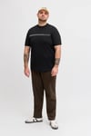 Jack & Jones Plus Büyük Beden Pamuklu Regular Fit Bisiklet Yaka Erkek T Shirt 12297257 SİYAH