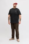 Jack & Jones Plus Büyük Beden Pamuklu Regular Fit Bisiklet Yaka Erkek T Shirt 12289683 SİYAH