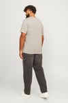 Jack & Jones Plus Jjelegacy Logolu Pamuklu Oversize Fit Büyük Beden Erkek T Shirt 12263985 BEJ