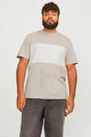 Jack & Jones Plus Jjelegacy Logolu Pamuklu Oversize Fit Büyük Beden Erkek T Shirt 12263985 BEJ
