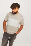 Jack & Jones Plus Jjelegacy Logolu Pamuklu Oversize Fit Büyük Beden Erkek T Shirt 12263985 BEJ