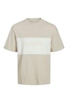 Jack & Jones Plus Jjelegacy Logolu Pamuklu Oversize Fit Büyük Beden Erkek T Shirt 12263985 BEJ