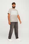 Jack & Jones Plus Jjelegacy Logolu Pamuklu Oversize Fit Büyük Beden Erkek T Shirt 12263985 BEJ