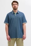 Jack & Jones Plus Jjepaulos Logolu Pamuklu Büyük Beden Düğmeli Erkek Polo Yaka T Shirt 12143859 İNDİGO