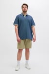 Jack & Jones Plus Jjepaulos Logolu Pamuklu Büyük Beden Düğmeli Erkek Polo Yaka T Shirt 12143859 İNDİGO
