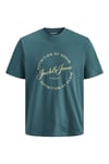 Jack & Jones Plus Jjgrayson Pamuklu Regular Fit Baskılı Bisiklet Yaka Erkek T Shirt 12294514 YEŞİL