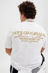Jack & Jones Plus Jorİslİngton Baskılı Pamuklu Oversize Fit Büyük Beden Erkek T Shirt 12278557 BEYAZ