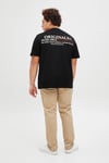 Jack & Jones Plus Jorİslİngton Baskılı Pamuklu Oversize Fit Büyük Beden Erkek T Shirt 12278557 SİYAH