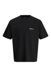Jack & Jones Plus Jorİslİngton Baskılı Pamuklu Oversize Fit Büyük Beden Erkek T Shirt 12278557 SİYAH