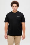 Jack & Jones Plus Jorİslİngton Baskılı Pamuklu Oversize Fit Büyük Beden Erkek T Shirt 12278557 SİYAH