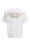 Jack & Jones Plus Jorİslİngton Baskılı Pamuklu Oversize Fit Büyük Beden Erkek T Shirt 12278557 BEYAZ