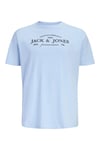 Jack & Jones Plus Jprblakevin Pamuklu Standart Fit Logolu Erkek T Shirt 12298340 MAVİ