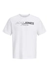 Jack & Jones Plus Jprblaneo % 100 Pamuk Normal Kesim Baskılı Bisiklet Yaka Erkek T Shirt 12298342 BEYAZ