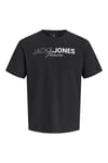 Jack & Jones Plus Jprblaneo % 100 Pamuk Normal Kesim Baskılı Bisiklet Yaka Erkek T Shirt 12298342 SİYAH
