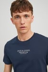 Jack & Jones Premium % 100 Pamuk Regular Fit Bisiklet Yaka Erkek T Shirt 12217167 LACİVERT