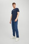 Jack & Jones Premium % 100 Pamuk Regular Fit Bisiklet Yaka Erkek T Shirt 12217167 LACİVERT