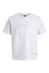 Jack & Jones Premium Jprblaethan Pamuklu Regular Fit Logolu Erkek T Shirt 12292403 BEYAZ