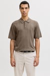 Jack & Jones Premium Jprblawilliam Regular Fit Düğmeli Polo Yaka Erkek T Shirt 12291042 KAHVE