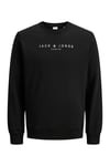 Jack & Jones Premium Jprccjayson Pamuklu Regular Fit Bisiklet Yaka Erkek Sweat 12283436 SİYAH