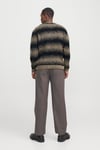 Jack & Jones Premium Jprvillex Pamuklu Bisiklet Yaka Örme Erkek Kazak 12278345 VİZON-SİYAH