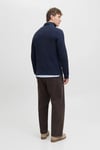 Jack & JonesJjpannel Pamuk Karışımlı Regular Fit Yarım Fermuarlı Dik Yaka Erkek Kazak 12278919 LACİVERT