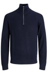 Jack & JonesJjpannel Pamuk Karışımlı Regular Fit Yarım Fermuarlı Dik Yaka Erkek Kazak 12278919 LACİVERT