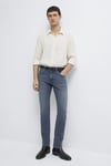 Jake Puslu Vintage Pamuklu Dar Paça Jeans Erkek Kot Pantolon 00422A2984 KOYU MAVİ