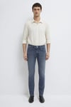 Jake Puslu Vintage Pamuklu Dar Paça Jeans Erkek Kot Pantolon 00422A2984 KOYU MAVİ
