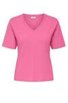 Jdy Jdyrex % 100 Pamuk Regular Fit V Yaka Kadın T Shirt 15352294 PEMBE
